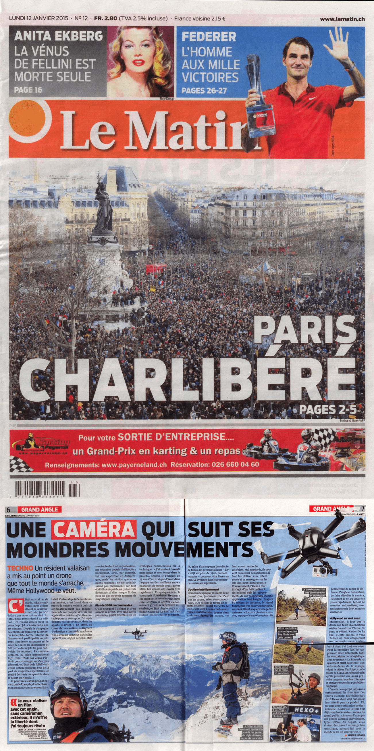 Press cutting — Le Matin, 2015